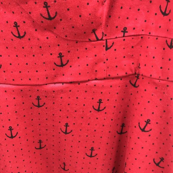 Torrid Anchor Miranda Dress Size 16 Pinup 50s Style‎ Red Anchor Sailor Nautical - Picture 3 of 6
